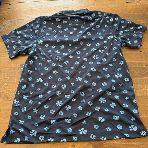 Jack Nicklaus Men's Black Floral Polo Shirt - Picture 5 of 6